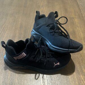 Puma Soft Foam Optimal Comfort Black Tennis Shoes Sneakers